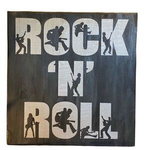 WOOD sign Rock and Roll quote custom made with love by me 12 by 12